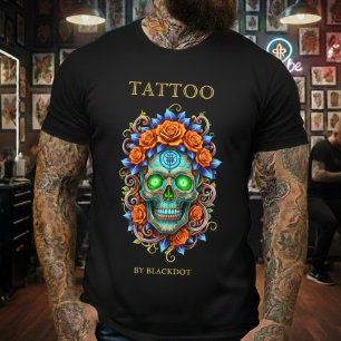 Gothic Tattoo-Künstler Rose Skull Tattoo-Studio T-Shirt