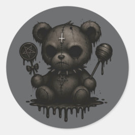 Gothic Teddy Bar Sticker