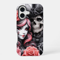 Gothic Telefon-Hülle mit Skelett-Pärchen