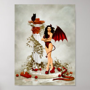 Gothic Teufelsmädchen Verführung Poster
