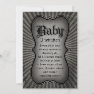 Gothic Text Baby Einladung