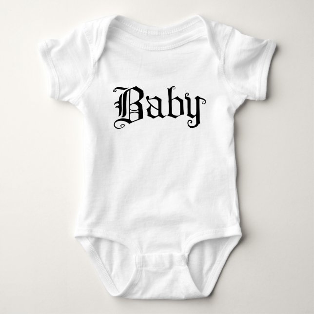Gothic Text Baby Strampler (Vorderseite)