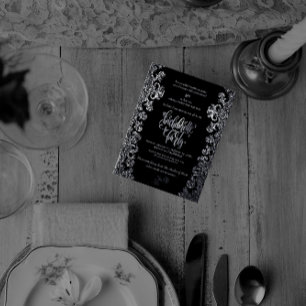 Gothic Theme Black Junggeselinnen-Abschied Folieneinladung