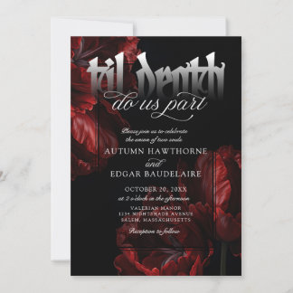 Gothic Til Death Wedding Einladung