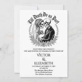 Gothic Till Death Do us Part Skeletts Hochzeit Einladung