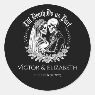 Gothic Till Death Do Us Part Wedding Runder Aufkleber