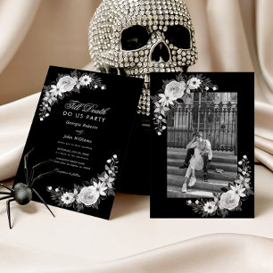 Gothic Till Death Do us Party Black Floral Wedding Einladung