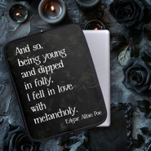 Gothic Tote Rose und Poe-Zitat