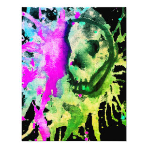 Gothic-Totenkopf-Aquarell-Halloween-Kunstdesign   Fotodruck