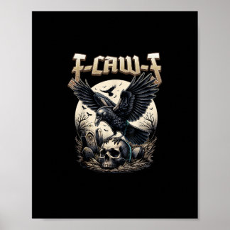 Gothic Totenkopf F Caw F Krähe Humor Grafik Poster