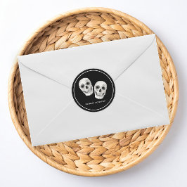 Gothic-Totenkopf-Hochzeitsaufkleber Runder Aufkleber