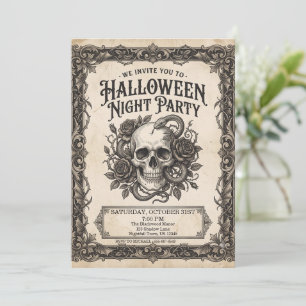 Gothic Totenkopf Schlange Halloween Nacht Party Vi Einladung