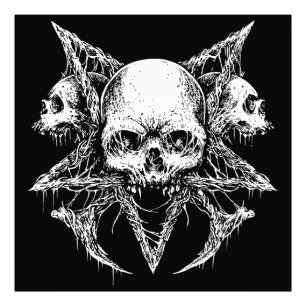 Gothic Totenkopf Trio Fotodruck