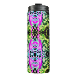 Gothic-Totenkopf-Wasserfarbe-Halloween-Neon-Kunst Thermosbecher