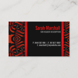Gothic Tribal Goddess Red+Black Business Card Visitenkarte