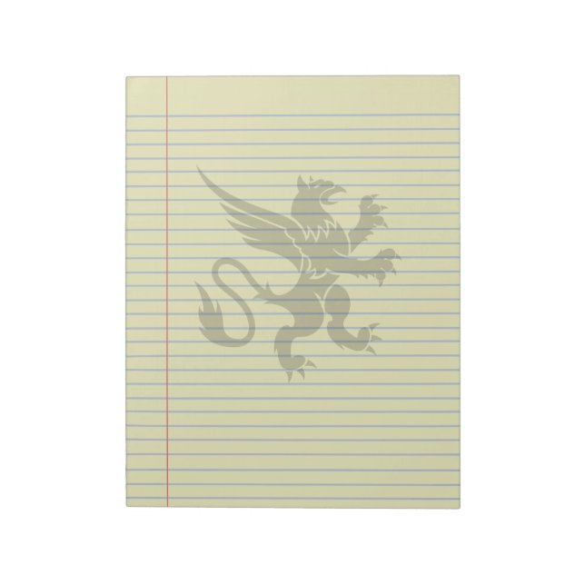 Gothic Tribal Griffin Fantasy Legal Notepad Notizblock (Rotiert)