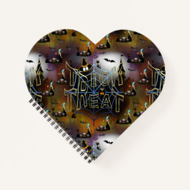 Gothic Trick-oder-Leckerei-Spinnennetz-Wiederholun Notizbuch