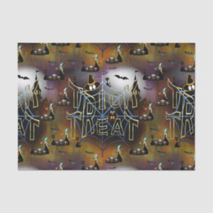 Gothic Trick-oder-Leckerei-Spinnennetz-Wiederholun Seidenpapier