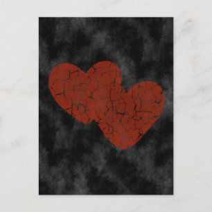 Gothic Valentine Broken Hearts Postkarte