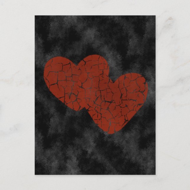 Gothic Valentine Broken Hearts Postkarte (Vorderseite)