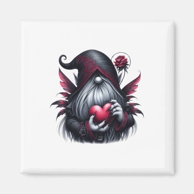 Gothic Valentine Gnome Magnet (Vorne)