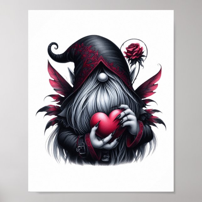 Gothic Valentine Gnome Poster (Vorne)