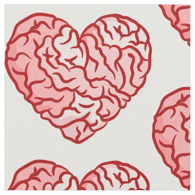 gothic valentine heart shaped brains creepy stoff (Nahaufnahme)