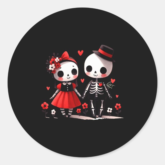 Gothic Valentine  Runder Aufkleber (Vorderseite)