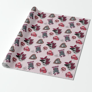 Gothic Valentine's Day Pink Goth Geschenkpapier