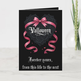 Gothic Valloween Script Roses and Garlands Feiertagskarte