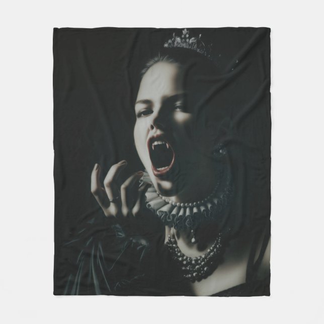 Gothic-Vampir-Königin-Wurfdecke – Dark Fantasy  Fleecedecke (Vorderseite)