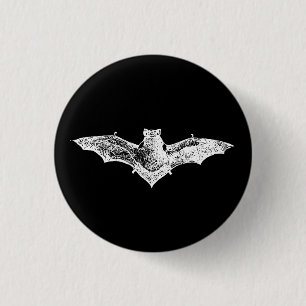 Gothic Vampire Bat Button