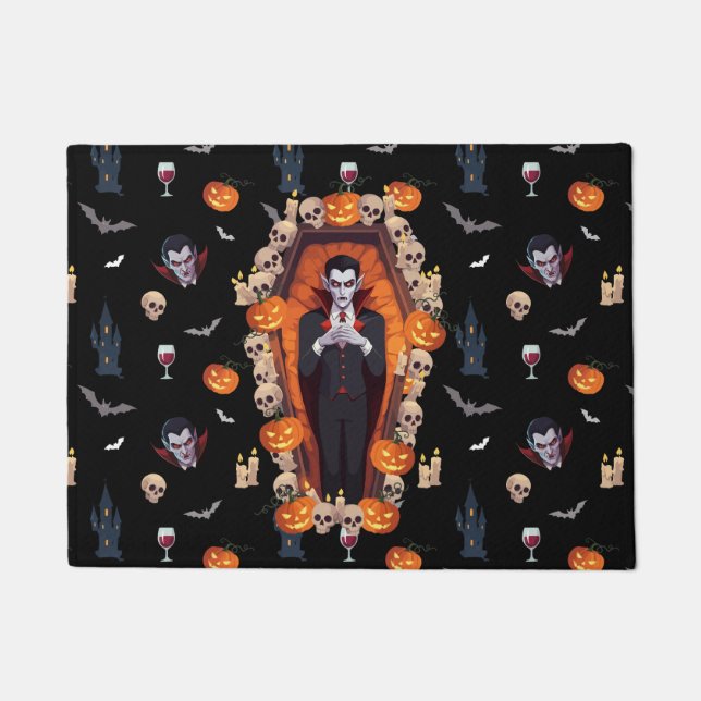 🦇 Gothic Vampire Black Doormat 🖤 🎃 Fußmatte (Vorderseite)