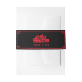 Gothic Vampire Castle Black Red Wedding Einladungsbanderole