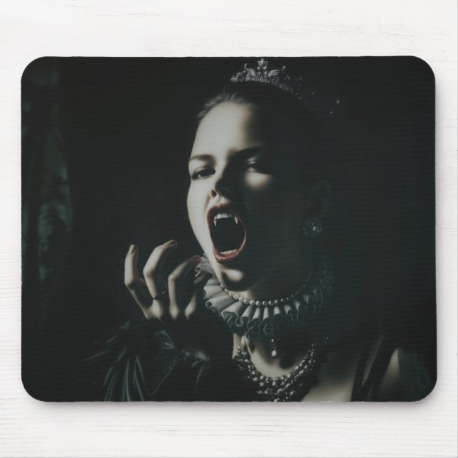 Gothic Vampire Queen Mouse Pad – Dark Fantasy Desk Mousepad (Vorne)