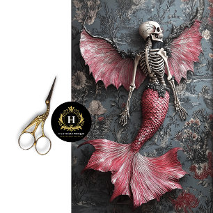 Gothic Vampire Skeleton Mermaid Skull Decoupage Seidenpapier