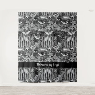 Gothic Vampires Crypt Friedhofszene mit Fledermäus Wandteppich