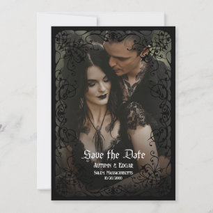 Gothic Viktorianisch Foto Wedding Save the Date Einladung