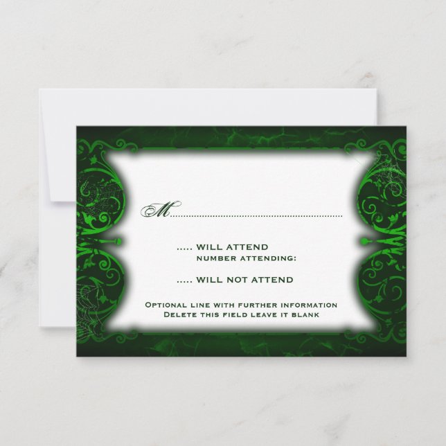 Gothic Viktorianisch Ghoulish Green UAWG RSVP Karte (Vorderseite)
