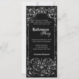 Gothic Viktorianisch Spooky Black Halloween-Party Einladung