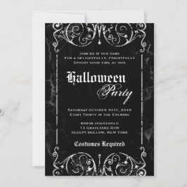 Gothic Viktorianisch Spooky Black Halloween-Party Einladung