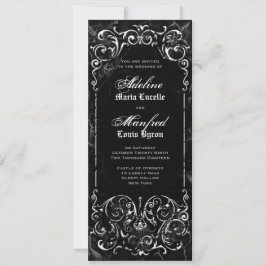 Gothic Viktorianisch Spooky Black & White Wedding Einladung