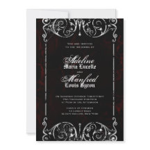 Gothic Viktorianisch Spooky Red, Black & White Wed