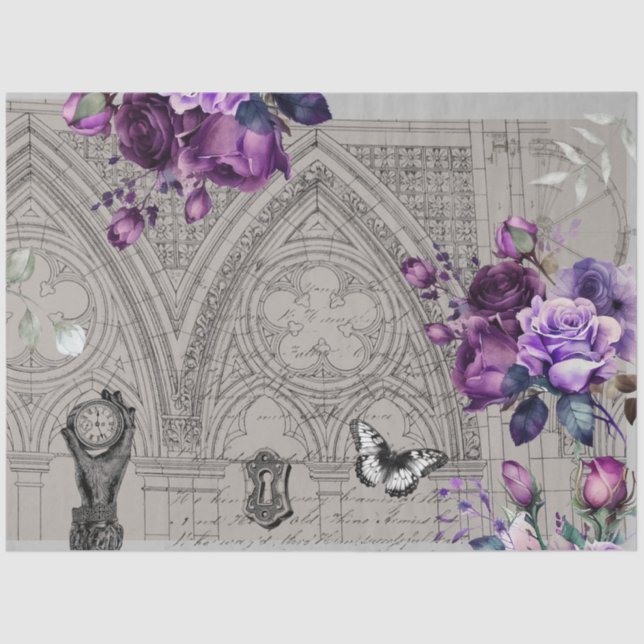 Gothic Viktorianisch Steampunk Decoupage Seidenpapier (Vorderseite)