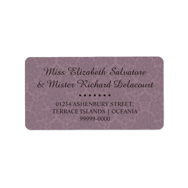 Gothic Viktorianisch Wedding Address Labels Adressaufkleber (Vorne)