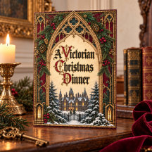 Gothic-viktorianische Weihnachtsdinner-Einladung