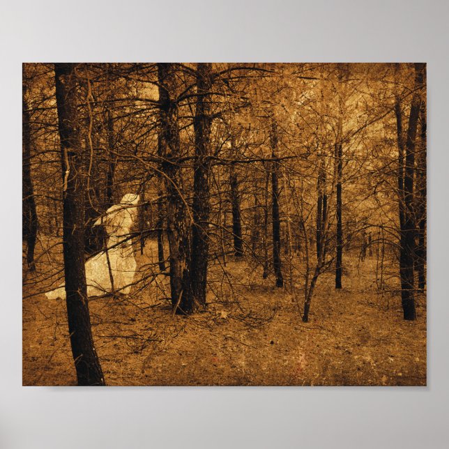Gothic Vintag Angel Brown Forest Trees Poster (Vorne)