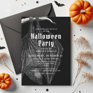 Gothic Vintag Bats Halloween-Party Einladung