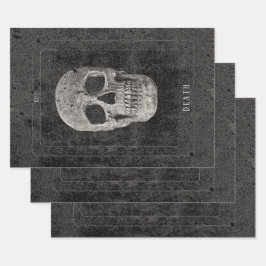 Gothic Vintag Black and White Texture Skull Tarot Geschenkpapier Set