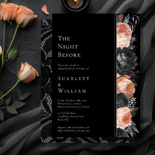 Gothic Vintag Black Blush Hochzeitsnacht vor Einladung
